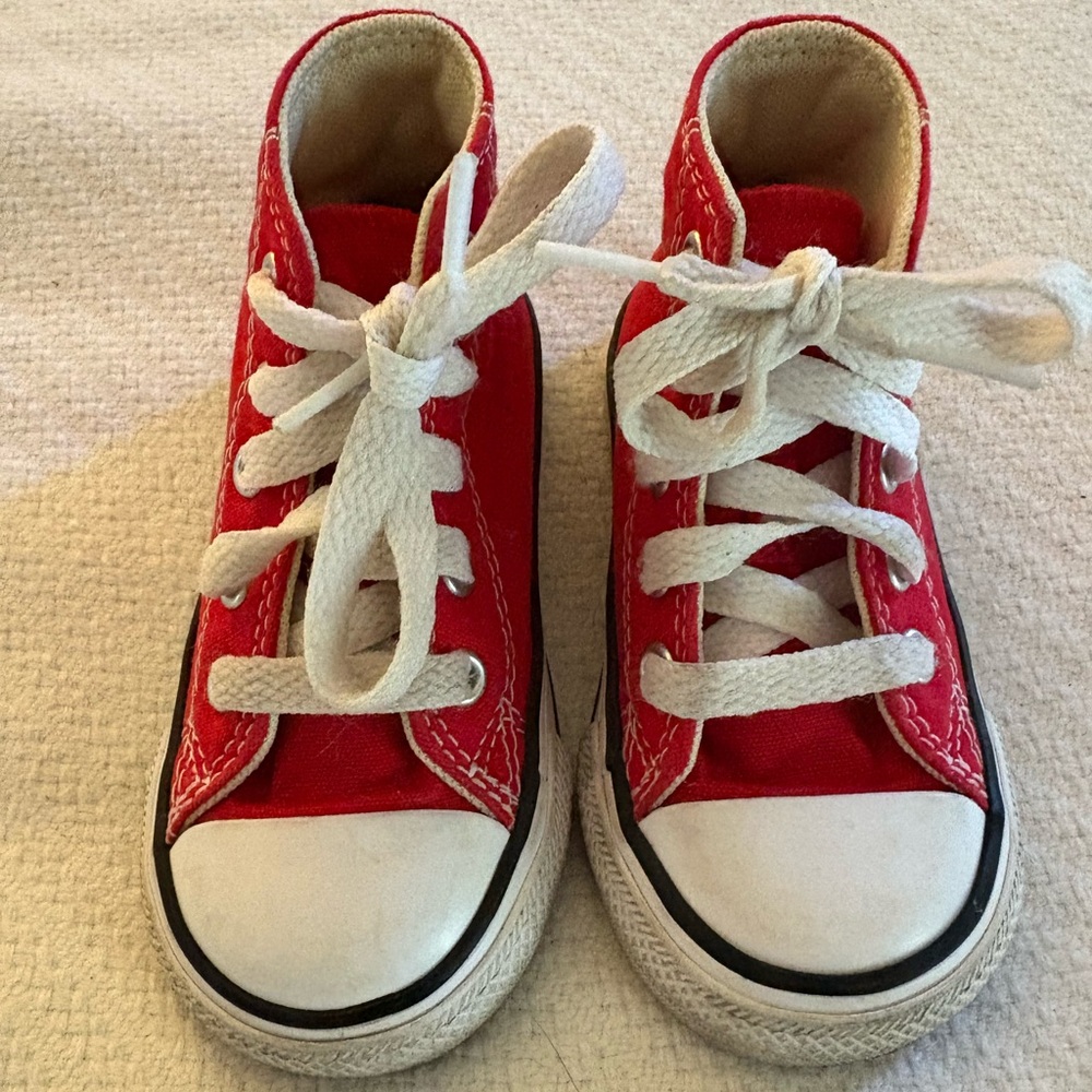 Kids Red High-Top Sneakers